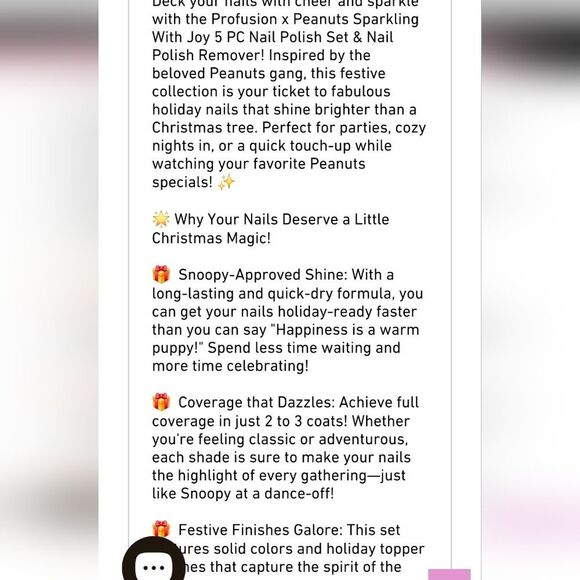 Profusion X Peanuts Sparkling w/Joy 5-PC Nail Polish Set & Remover - Picture 5 of 9